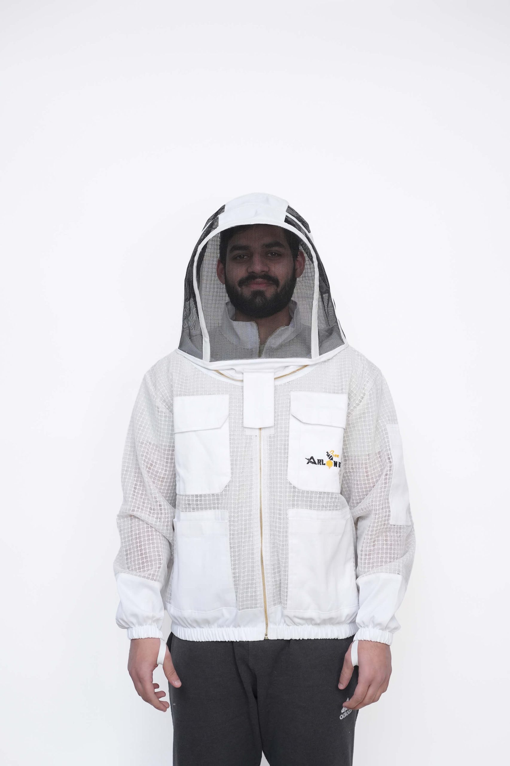 Durable beekeeping jackets with elastic waist and wrist closures for maximum sting protection