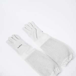 Custom Sting Resistant Cowhide Leather Breathable Beekeeping Gloves With Elastic Cuffs