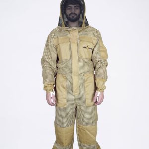 Custom Khaki Tan 3-Layer Ventilated With Knee Pad Reinforcement Fencing Veil Beekeeping Suit