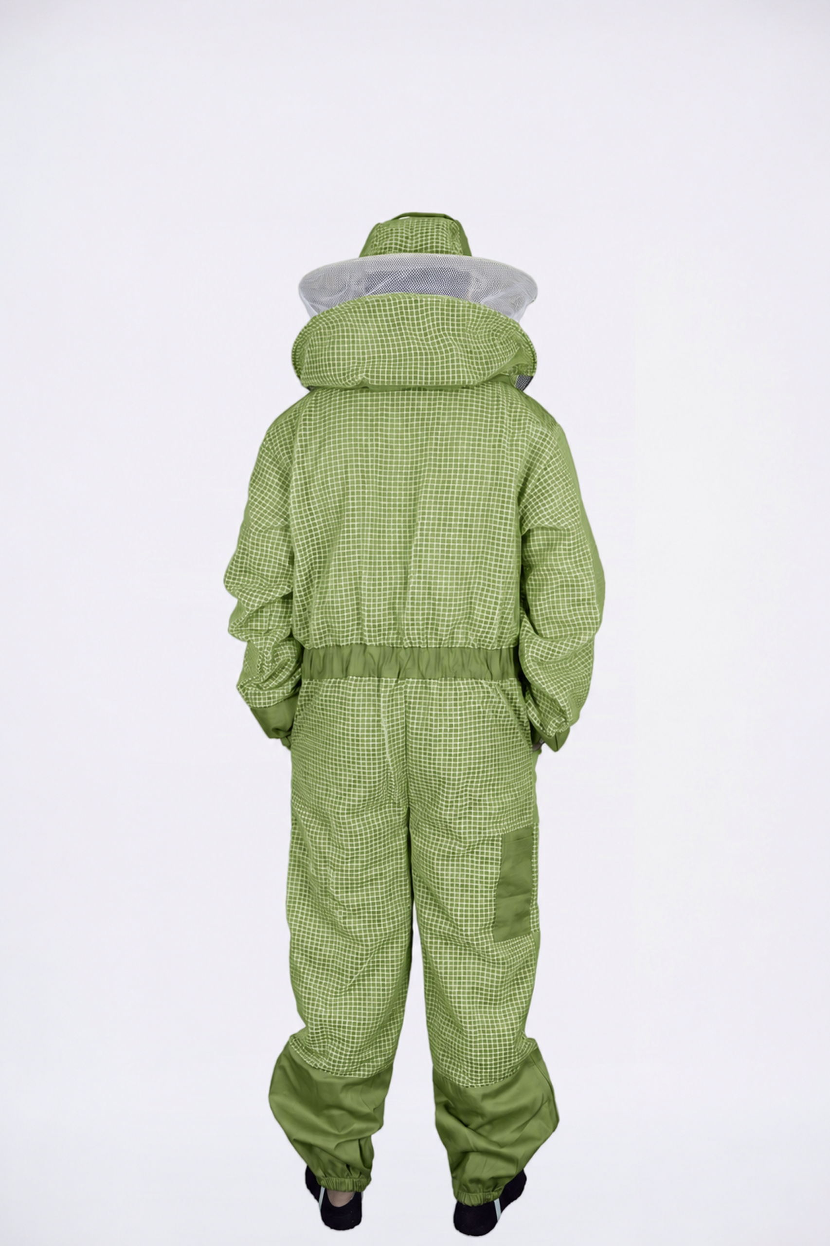 Unisex Sting-Proof Ultra-Ventilated 3-Layer Mesh Beekeeping Suit Olive Green Round Veil - Image 10