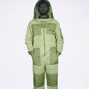 Olive Green Breathable Beekeeper Suit Round Hood Detachable-Style Fencing Veil