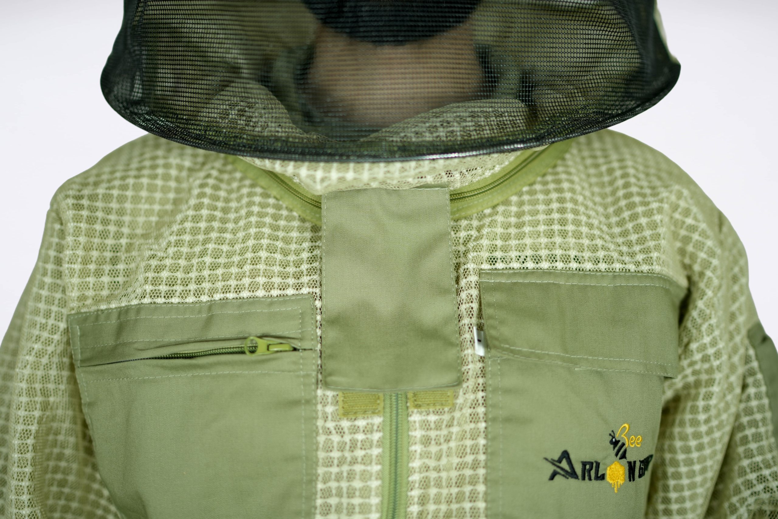 Olive Green Reinforced Protective Adjustable Round Beekeeping Jacket of Arlon Bee Gear - Image 5